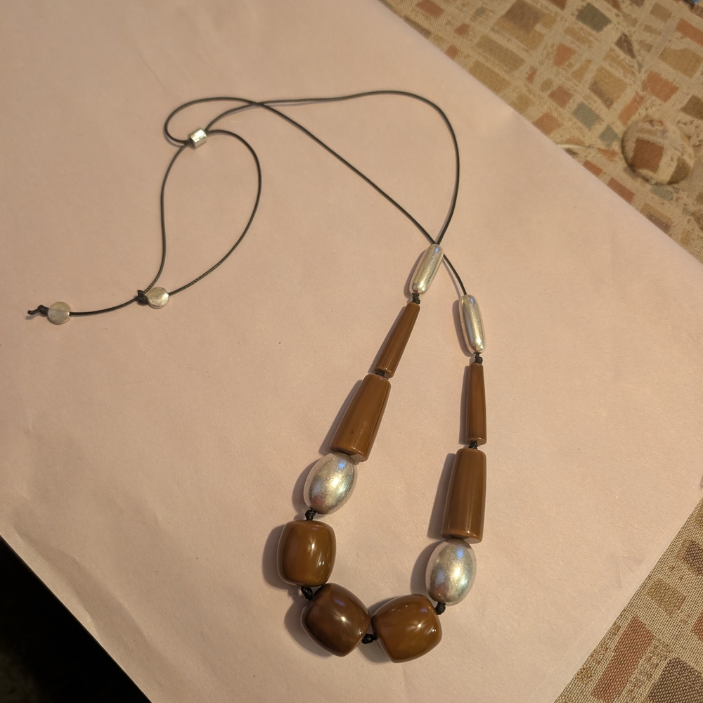 J. Jill Brown and Silver Necklace